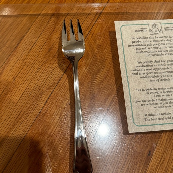 Gold Plated Oyster Forks - Italian Imported with Certificate of Authenticity - Picture 8 of 11